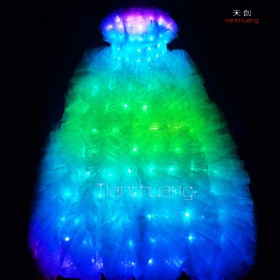 Multicolor wedding led lights prom dress for girl